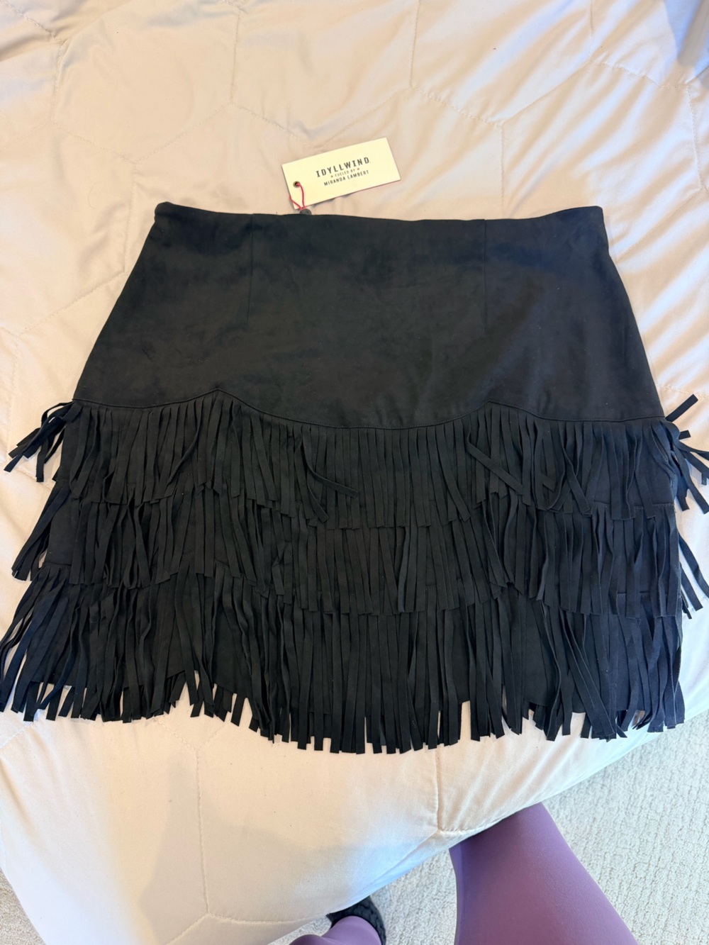 Idyllwind Black Fringe Mini Skirt